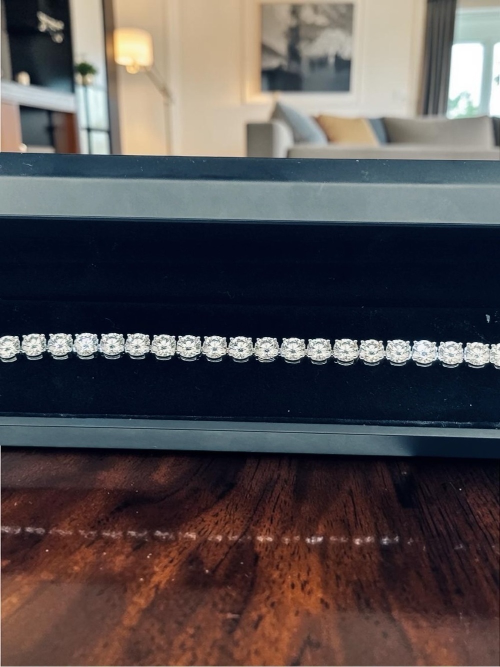 Moissanite Tennis Bracelet 2mm 8” 925 Silver VVS Diamond Alt NWT COA - Picture 4 of 5